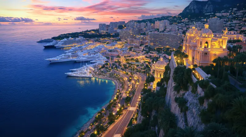 Mônaco, Monte Carlo e iates de luxo ao entardecer - Celebrar Viagens